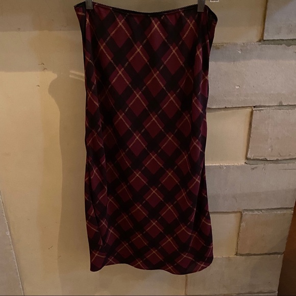 Plaid Midi Slip Skirt - Picture 6 of 12